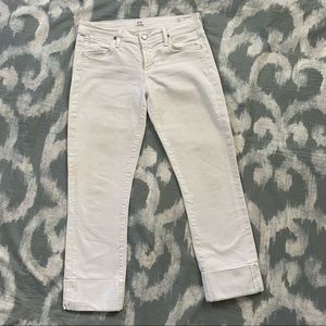 Citizens of humanity “dani” cropped white denim jeans size 26